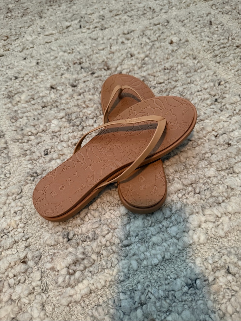 Roxy Women's Brown Textured Flip Flop Sandals